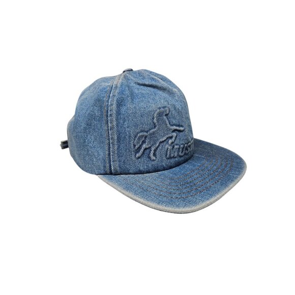 Vintage Mustang Engineering Denim Hat Embossed Strapback Blue Oil & Gas - Picture 3 of 10